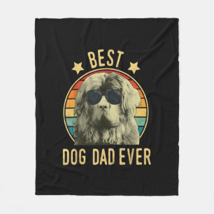 Best dog dad ever   newfoundland dad gift fleece blanket