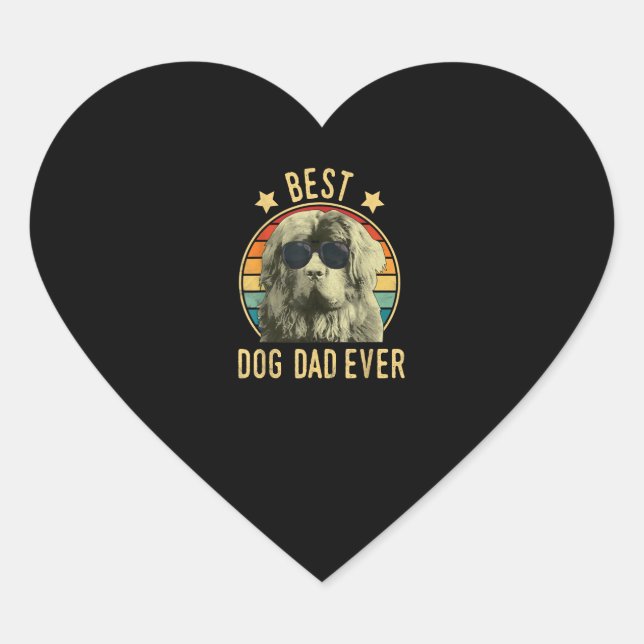 Best dog dad ever | newfoundland dad gift heart sticker (Front)