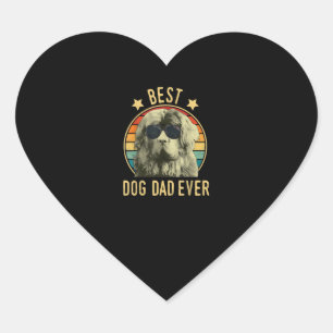 Best dog dad ever   newfoundland dad gift heart sticker