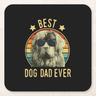 Best dog dad ever newfoundland dad gift square paper coaster