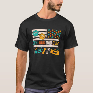 Best Dog Dad Ever Paw Patriotic Funny Father’s Day T-Shirt