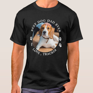 Best Dog Dad Ever Paw Prints Custom Cute Pet Photo T-Shirt