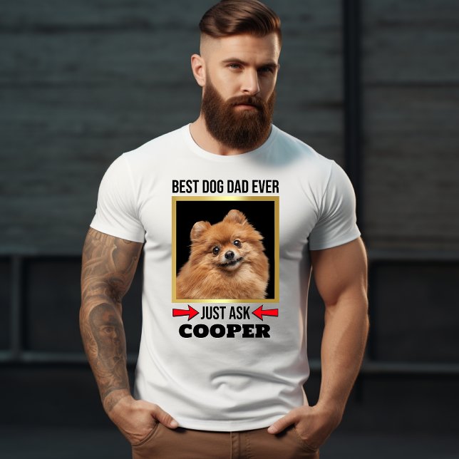 Best Dog Dad Ever Personalised Dog Photo T-Shirt (Best Dog Dad Ever)