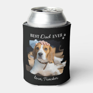 Best Dog Dad Ever Personalised Trendy Pet Photo Can Cooler