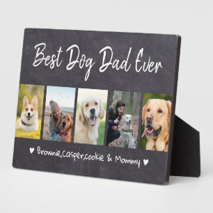 Best Dog Dad Ever Pet 5 Photo Collage Chalkboard Plaque
