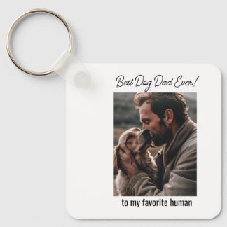 Best Dog Dad Ever Pet Dad and Dog Photo Keepsake Key Ring
