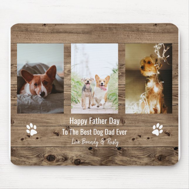 Best Dog Dad Ever Photo Fathers Day Mouse Pad (Front)