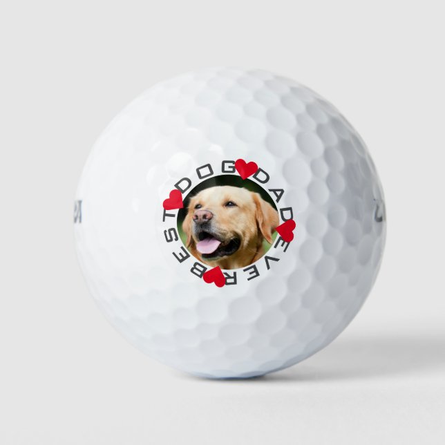 Best Dog Dad Ever Photo Golf Balls (Front)