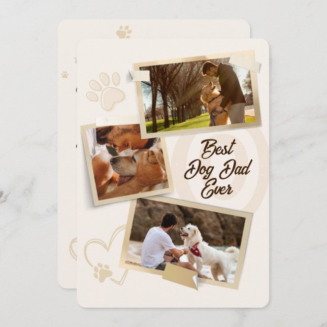 Best Dog Dad Ever Photo Holiday Cards (Front/Back)