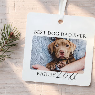 Best Dog Dad Ever Photo Modern Minimalist Pet Metal Tree Decoration