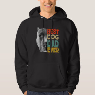 Best Dog Dad Ever Pitbull Father's Day Retro Hoodie