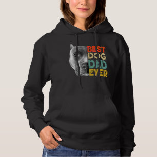 Best Dog Dad Ever Pitbull Father's Day Retro Hoodie
