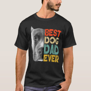 Best Dog Dad Ever Pitbull Father's Day Retro T-Shirt