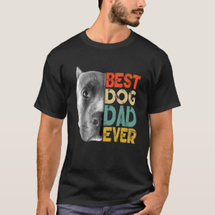 Best Dog Dad Ever Pitbull Father's Day Retro T-Shirt