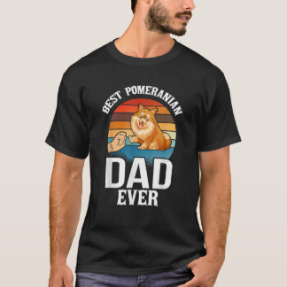 Best Dog Dad Ever Pomeranian Retro Vintage T-Shirt