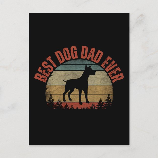 BEST DOG DAD EVER POSTCARD (Front)