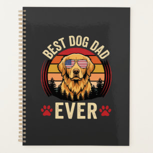 Best Dog Dad Ever Retro Golden Retriever Planner