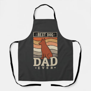 Best Dog Dad Ever Retro Silhouette Apron