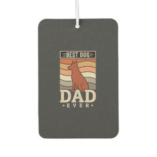 Best Dog Dad Ever Retro Silhouette Car Air Freshener