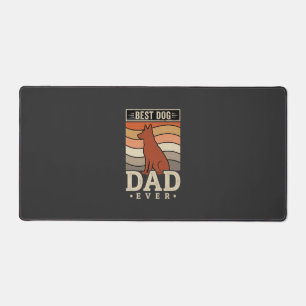 Best Dog Dad Ever Retro Silhouette Desk Mat