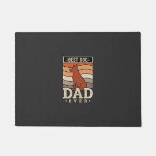Best Dog Dad Ever Retro Silhouette Doormat