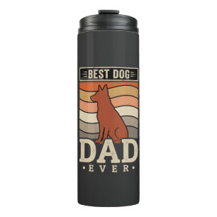 Best Dog Dad Ever Retro Silhouette Thermal Tumbler