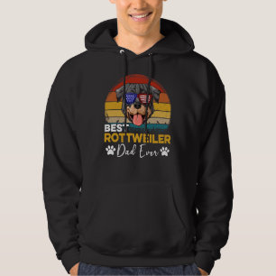 Best Dog Dad Ever Rottweiler Retro Vintage Hoodie