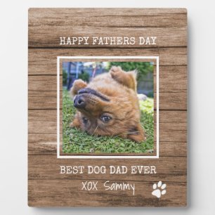 Best Dog Dad Ever Rustic Photo Father's Day Plaque