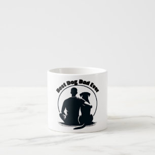 Best Dog Dad Ever Shirt Man and Dog Silhouette Pet Espresso Cup