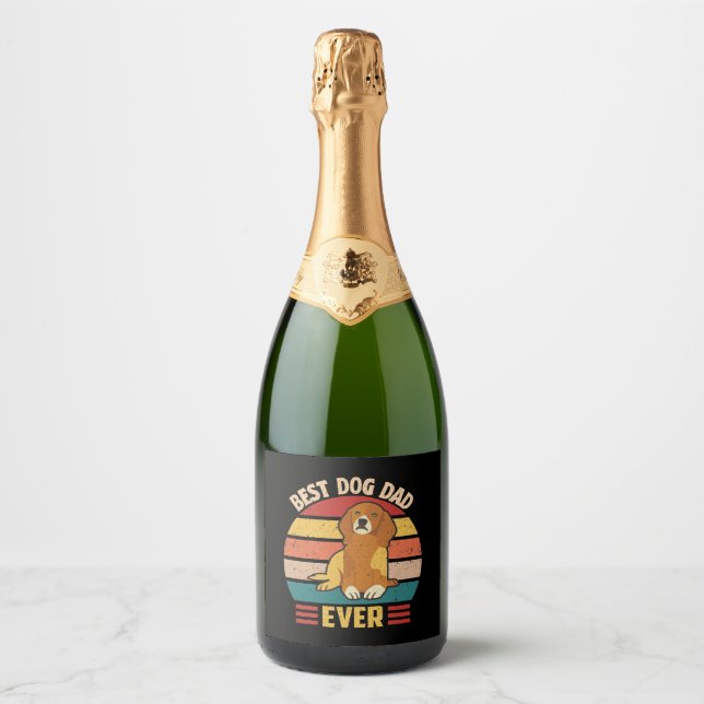 Best Dog Dad Ever  Sparkling Wine Label (Front)