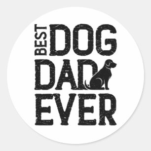 Best Dog Dad Ever T-Shirt Design (3) Classic Round Sticker