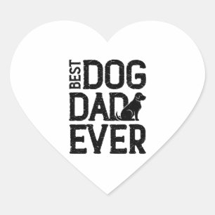 Best Dog Dad Ever T-Shirt Design (3) Heart Sticker
