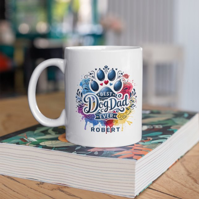 Best Dog Dad Ever  Two-Tone Coffee Mug (Creator Uploaded)