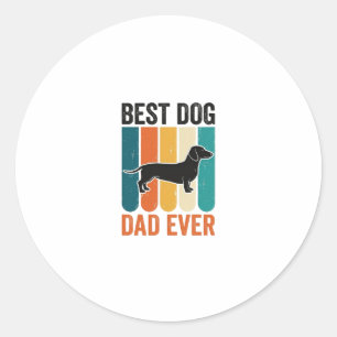 Best Dog Dad Ever Vintage Dachshund Shirt Design_1 Classic Round Sticker