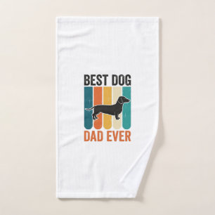 Best Dog Dad Ever Vintage Dachshund Shirt Design_1 Hand Towel