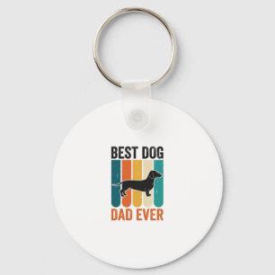 Best Dog Dad Ever Vintage Dachshund Shirt Design_1 Key Ring