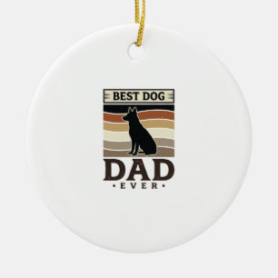 Best Dog Dad Ever Vintage Dog Lover Design_1 Ceramic Ornament