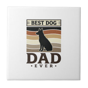 Best Dog Dad Ever Vintage Dog Lover Design_1 Ceramic Tile