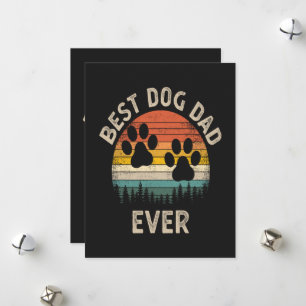Best Dog Dad Ever Vintage Holiday Card