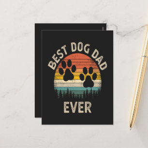 Best Dog Dad Ever Vintage Holiday Postcard