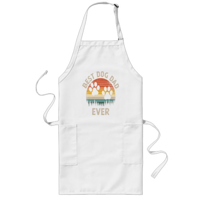 Best Dog Dad Ever Vintage Long Apron (Front)