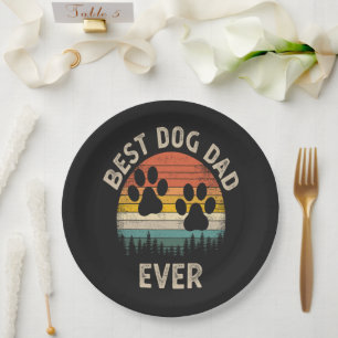 Best Dog Dad Ever Vintage Paper Plate
