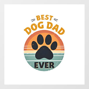 Best Dog Dad Ever Vintage Retro Paw Sunset Dog Lov