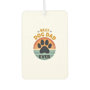 Best Dog Dad Ever Vintage Retro Paw Sunset Dog Lov Car Air Freshener
