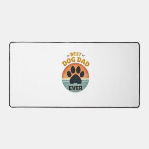 Best Dog Dad Ever Vintage Retro Paw Sunset Dog Lov Desk Mat