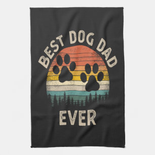 Best Dog Dad Ever Vintage Tea Towel