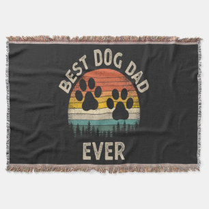 Best Dog Dad Ever Vintage Throw Blanket