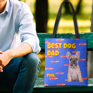 Best Dog Dad Gift – Custom Pet Photo Father’s Day Tote Bag