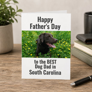 Best Dog Dad in State Name Pet Photo Fathers Day Card
