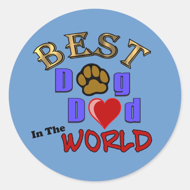 Best Dog Dad in the World Sticker (Front)
